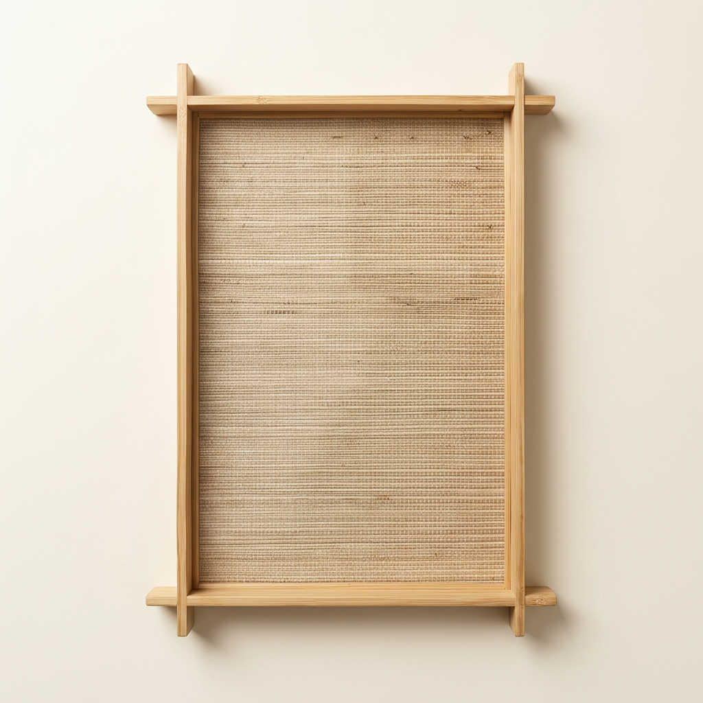 Mendong Serving Tray — Woven Bamboo & Natural Fibre, 38 × 26 cm