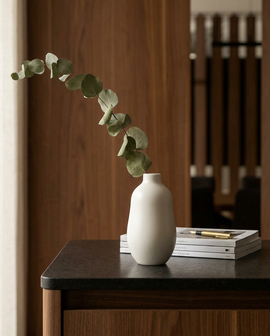 Handcrafted Ceramic Vase – Tall Cylinder, 22cm H × 14cm Ø